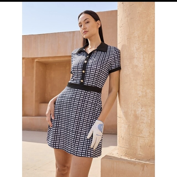 Acegolfs Dresses & Skirts - Acegolfs Black & White SS Checkered Dress NWT Pickleball Golf Tennis Sz Small